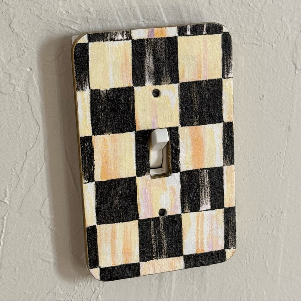 Hand Crafted Courtly Check Switch Plate Cover